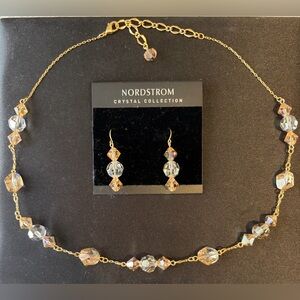 Nordstrom Crystal Collection Gold Necklace Set